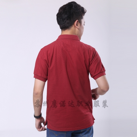 暗红纯棉双丝光短袖T恤工作服ID261-TX