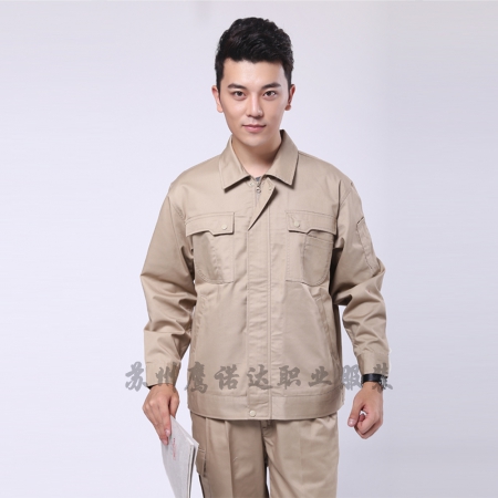 驼色涤棉纱卡春秋工作服
